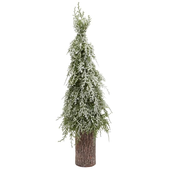 Northlight 22" Unlit Iced Cedar Artificial Mini Christmas Tree in Green | Michaels®